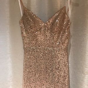 Rose gold sparkly evening prom dress.  Size 2/4